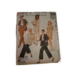 Vtg McCalls SEWING Pattern 6708 Misses 1990s Tops  Pants Shorts Culottes Uncut